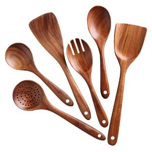 NAYAHOSE Non-stick Wooden Utensil Set, Cooking Spoons and Spatulas