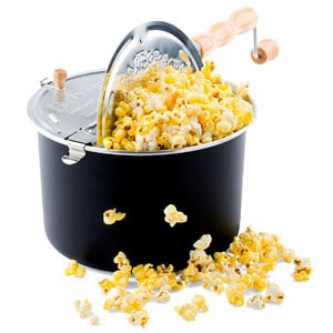 Franklin's Whirley Stovetop Popcorn Popper, FREE Organic Popcorn Kit