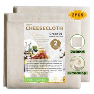 Olicity Cheesecloth, 20x20 Inch, Grade 90 Ultra Fine Reusable