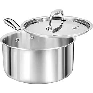 Duxtop Tri-Ply Stainless Steel Saucepan with Lid