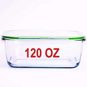AGTrade 120 Oz 15 Cup Large Glass Food Storage Container