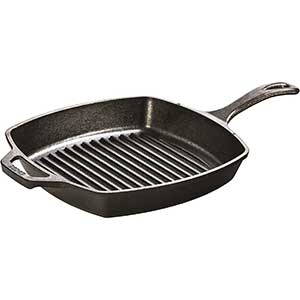 Lodge 17L8SGP3 Cast Iron Grill Pan for Glass Cooktop